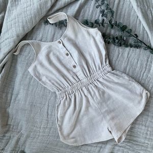 Sparkle & Fade Natural Linen Romper Size M
